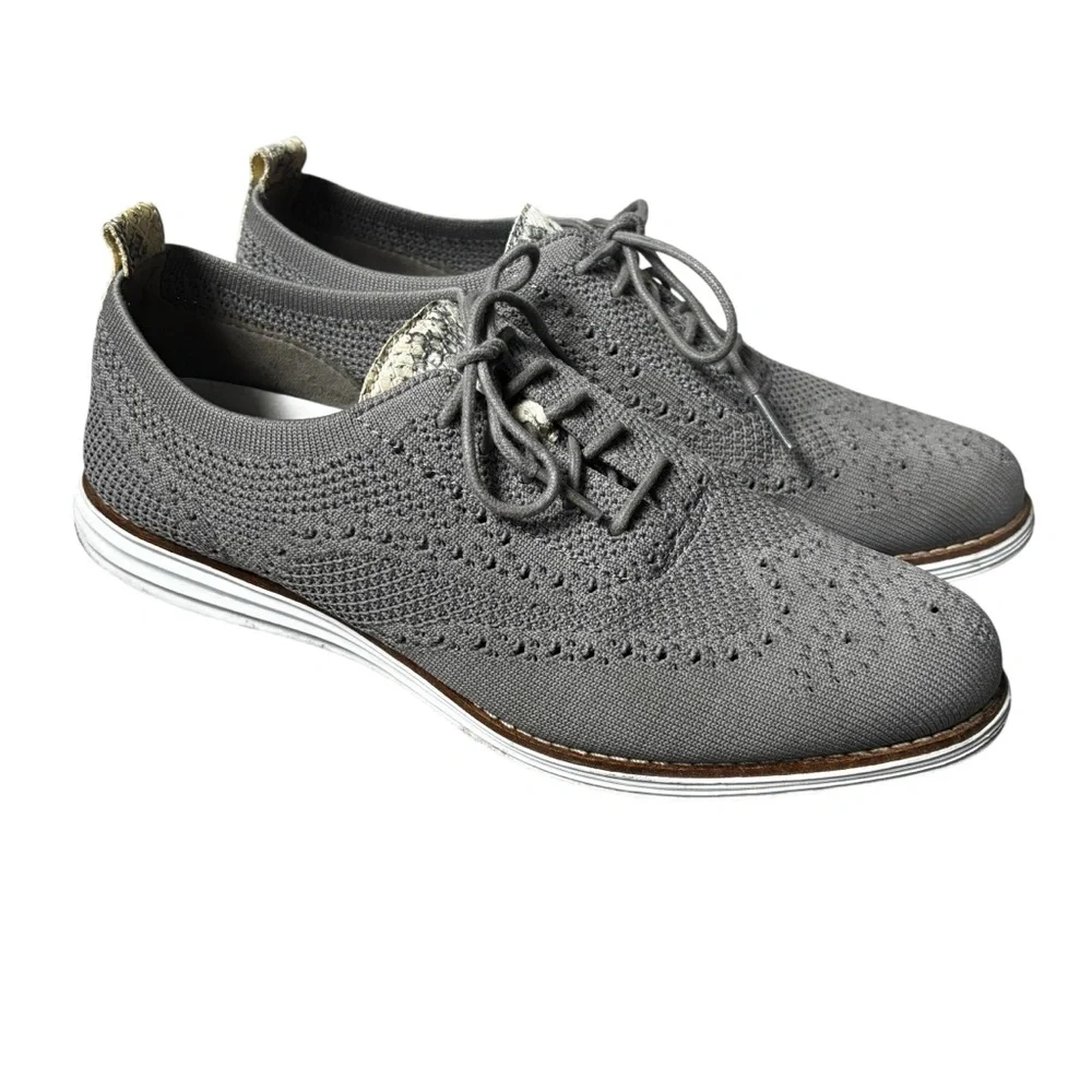 Women's Cole Haan OriginalGrand Grey Stitchlite Oxfords 9.5